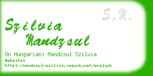 szilvia mandzsul business card